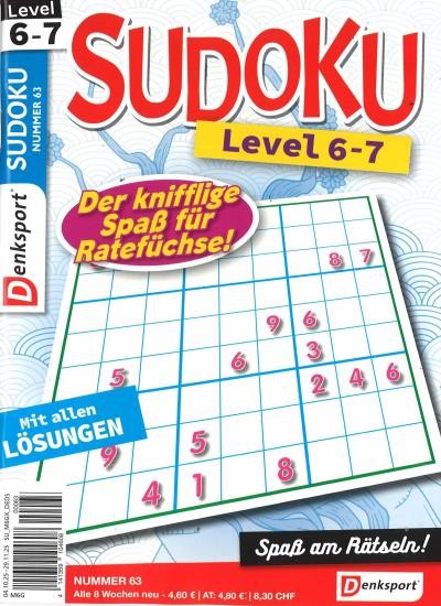SUDOKU LEVEL 6-7 63/2025