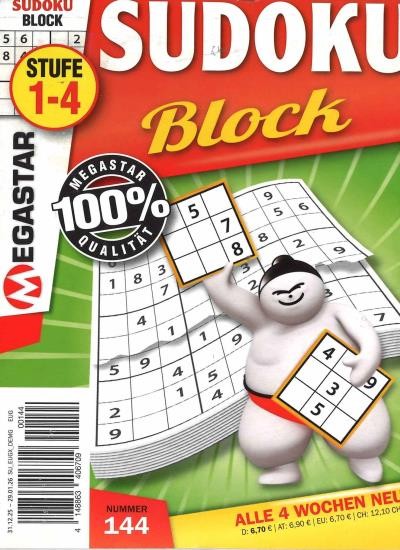 MEGASTAR SUDOKU BLOCK 144/2025