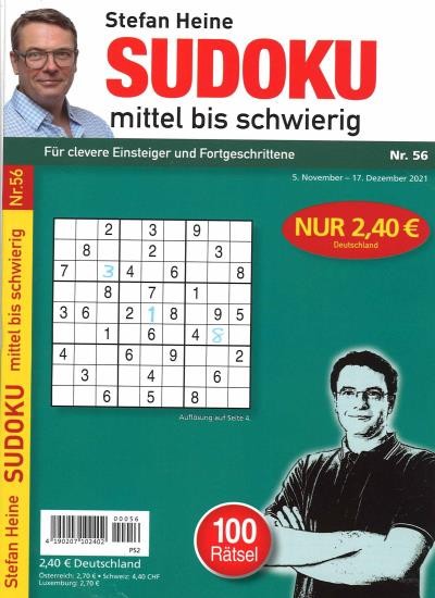 SUDOKU MITTEL BIS SCHWIERIG 56/2021