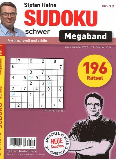 SUDOKU SCHWER MEGABAND 17/2024