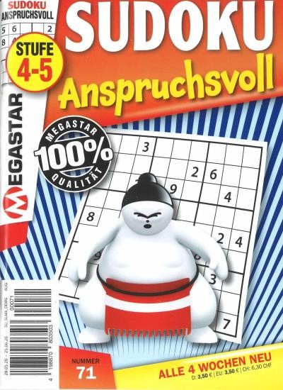 SUDOKU ANSPRUCHSVOLL 71/2020