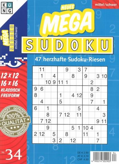 NEUES MEGA SUDOKU 34/2021