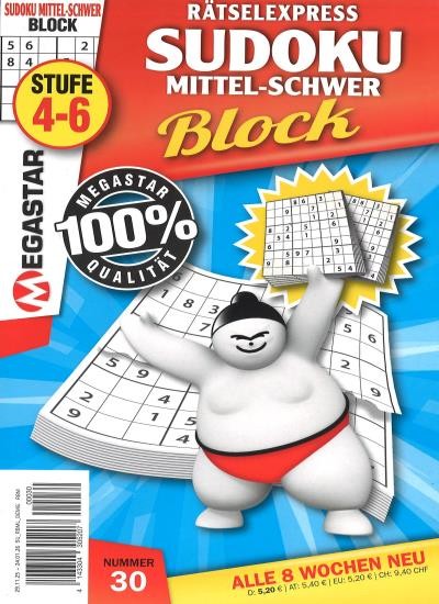SUDOKU BLOCK MITTEL-SCHWER 30/2025