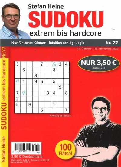 SUDOKU EXTREM BIS HARDCORE 77/2025