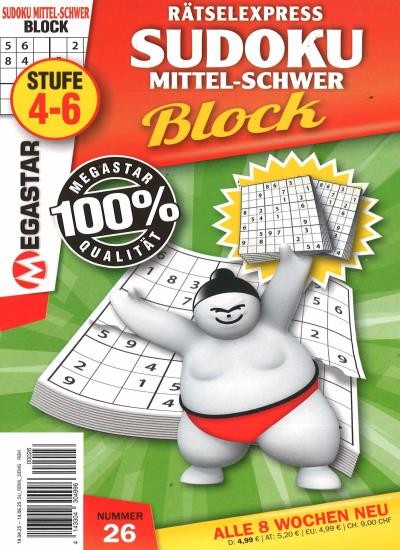 SUDOKU BLOCK MITTEL-SCHWER 26/2025