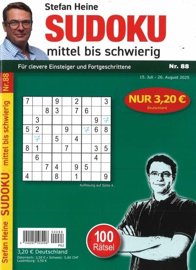 SUDOKU MITTEL BIS SCHWIERIG 88/2025