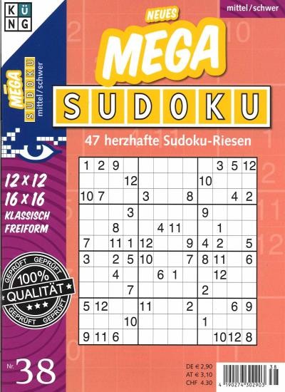NEUES MEGA SUDOKU 38/2021