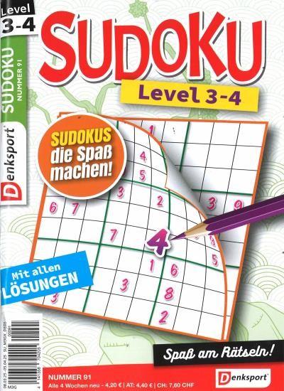 SUDOKU LEVEL 3-4 91/2025
