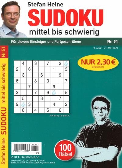 SUDOKU MITTEL BIS SCHWIERIG 51/2021