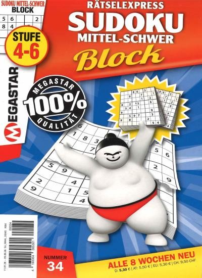 SUDOKU BLOCK MITTEL-SCHWER Abo