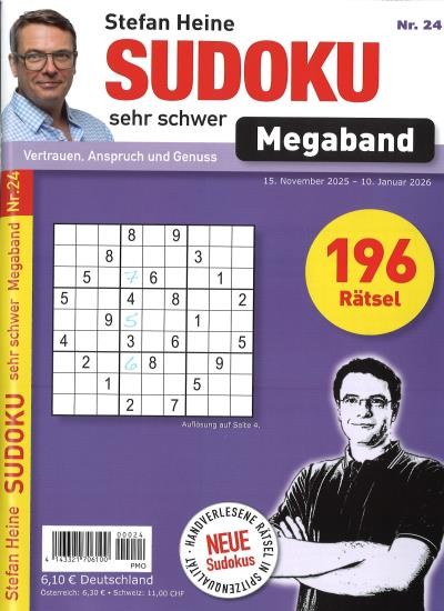 SUDOKU SEHR SCHWER MEGABAND Abo