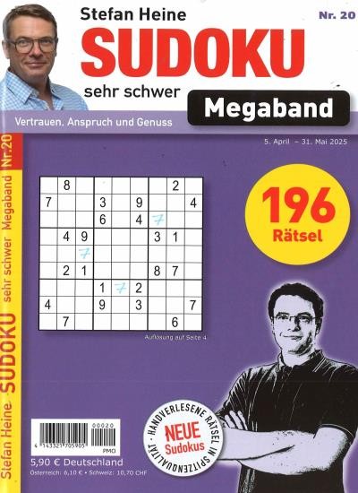 SUDOKU SEHR SCHWER MEGABAND 20/2025
