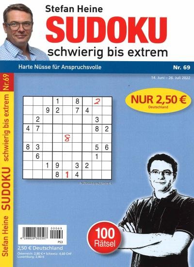 SUDOKU SCHWIERIG BIS EXTREM 69/2022