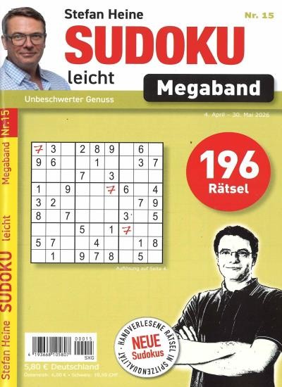 SUDOKU LEICHT MEGABAND 15/2026