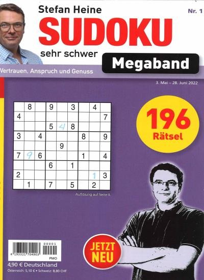 SUDOKU SEHR SCHWER MEGABAND 1/2022