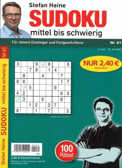 SUDOKU MITTEL BIS SCHWIERIG 61/2022