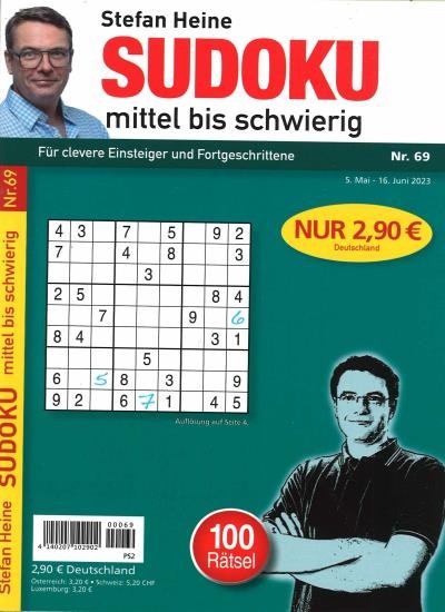 SUDOKU MITTEL BIS SCHWIERIG 69/2023