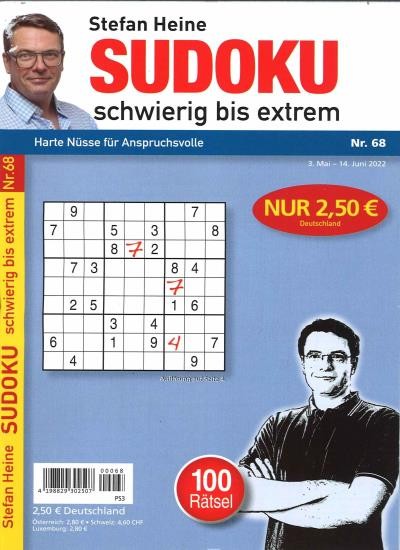 SUDOKU SCHWIERIG BIS EXTREM 68/2022