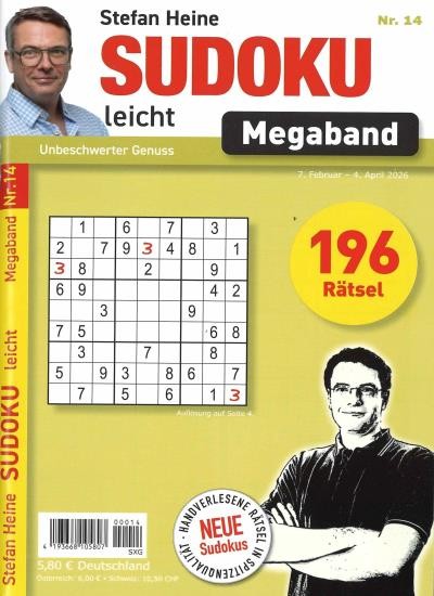 SUDOKU LEICHT MEGABAND 14/2026