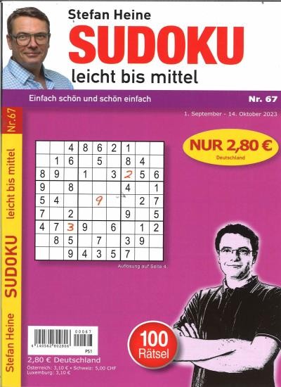 SUDOKU LEICHT BIS MITTEL 67/2023