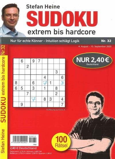 SUDOKU EXTREM BIS HARDCORE 32/2020