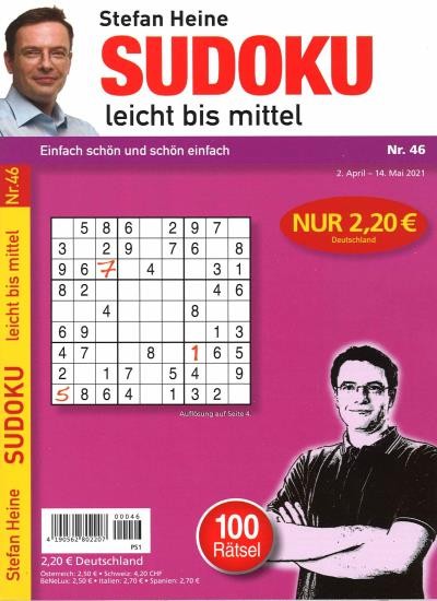 SUDOKU LEICHT BIS MITTEL 46/2021