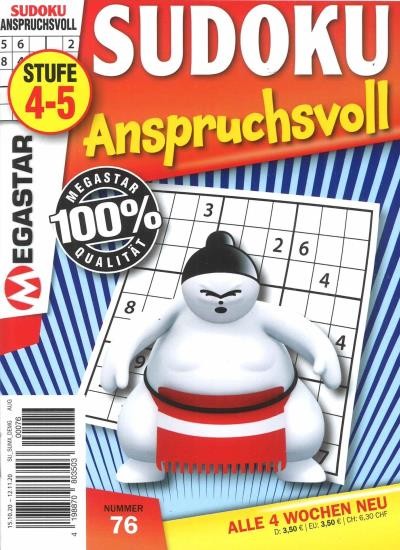 SUDOKU ANSPRUCHSVOLL 76/2020