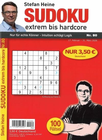 SUDOKU EXTREM BIS HARDCORE 80/2026