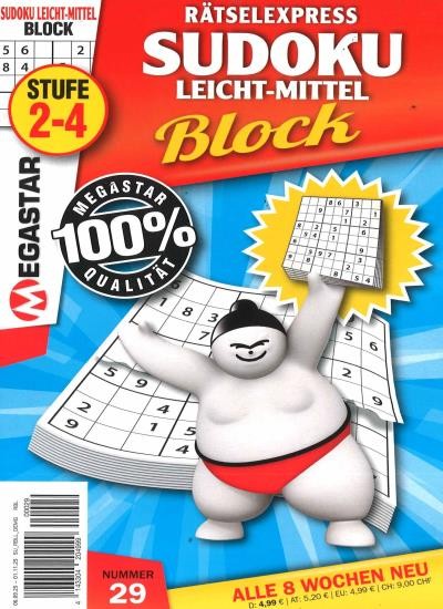 SUDOKU BLOCK LEICHT-MITTEL 29/2025