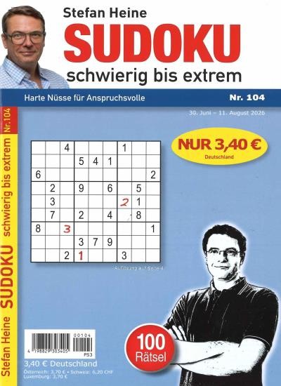 SUDOKU SCHWIERIG BIS EXTREM Abo