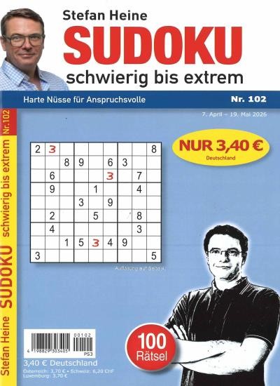 SUDOKU SCHWIERIG BIS EXTREM 102/2026