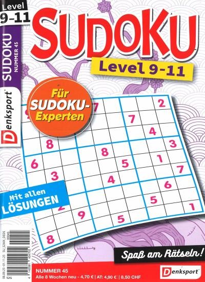 SUDOKU LEVEL 9-11 45/2025