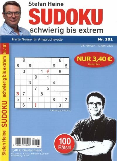 SUDOKU SCHWIERIG BIS EXTREM 101/2026