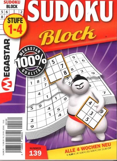 MEGASTAR SUDOKU BLOCK 139/2025