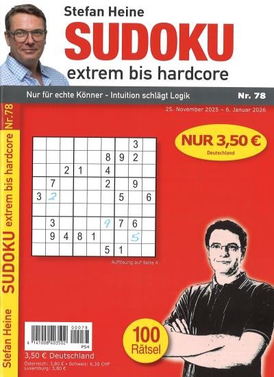 SUDOKU EXTREM BIS HARDCORE 78/2025