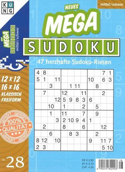 NEUES MEGA SUDOKU 28/2020