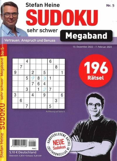 SUDOKU SEHR SCHWER MEGABAND 5/2023