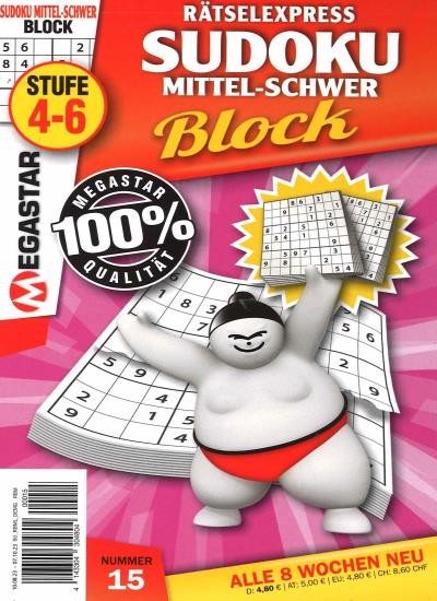 SUDOKU BLOCK MITTEL-SCHWER 15/2023