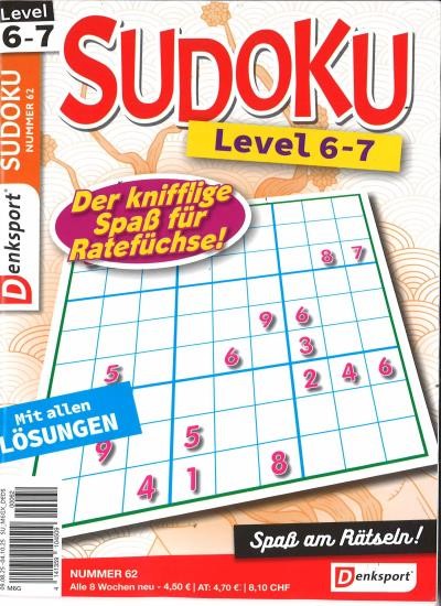SUDOKU LEVEL 6-7 62/2025