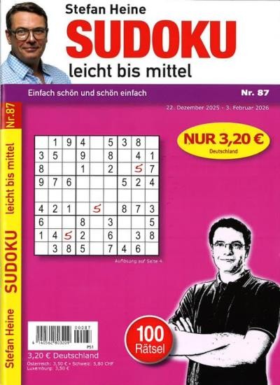 SUDOKU LEICHT BIS MITTEL 87/2026