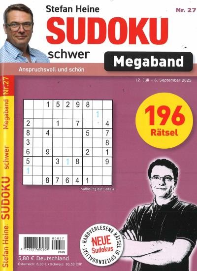 SUDOKU SCHWER MEGABAND 27/2025