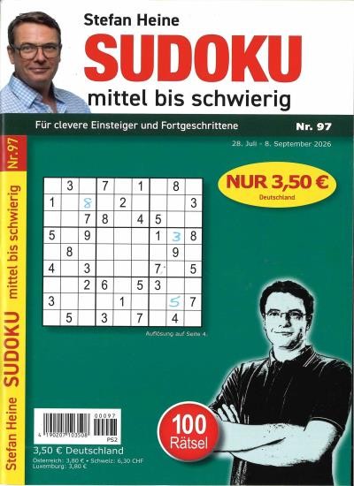 SUDOKU MITTEL BIS SCHWIERIG 97/2026
