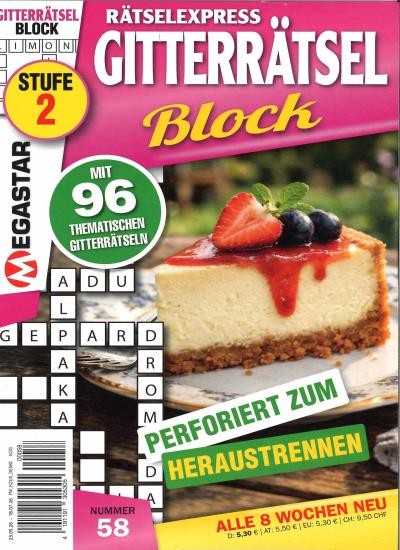 RÄTSELEXPRESS GITTERRÄTSEL BLOCK 58/2026