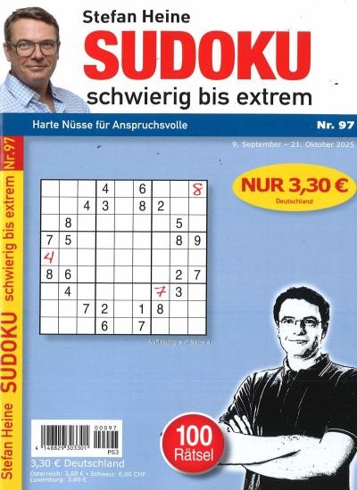 SUDOKU SCHWIERIG BIS EXTREM 97/2025