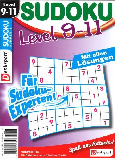 SUDOKU LEVEL 9-11 16/2021