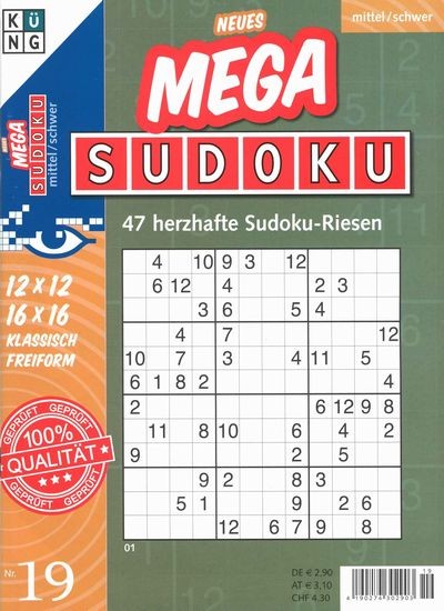 NEUES MEGA SUDOKU 19/2018