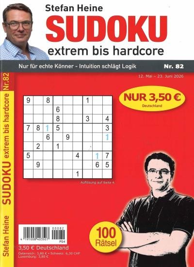 SUDOKU EXTREM BIS HARDCORE 82/2026