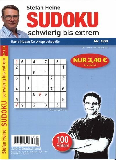 SUDOKU SCHWIERIG BIS EXTREM 103/2026