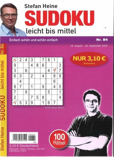 SUDOKU LEICHT BIS MITTEL 84/2025