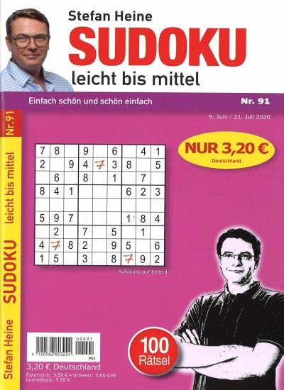 SUDOKU LEICHT BIS MITTEL Abo